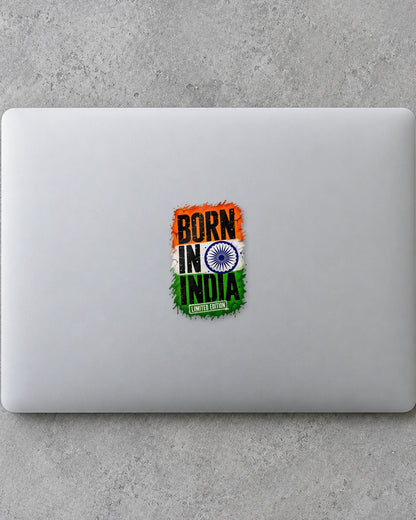 Born in India Grunge hard surface patch mockup