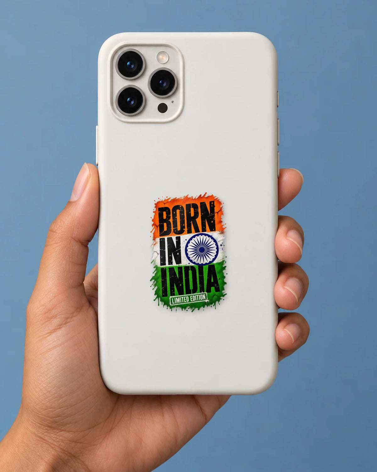 Born in India Grunge hard surface patch mockup