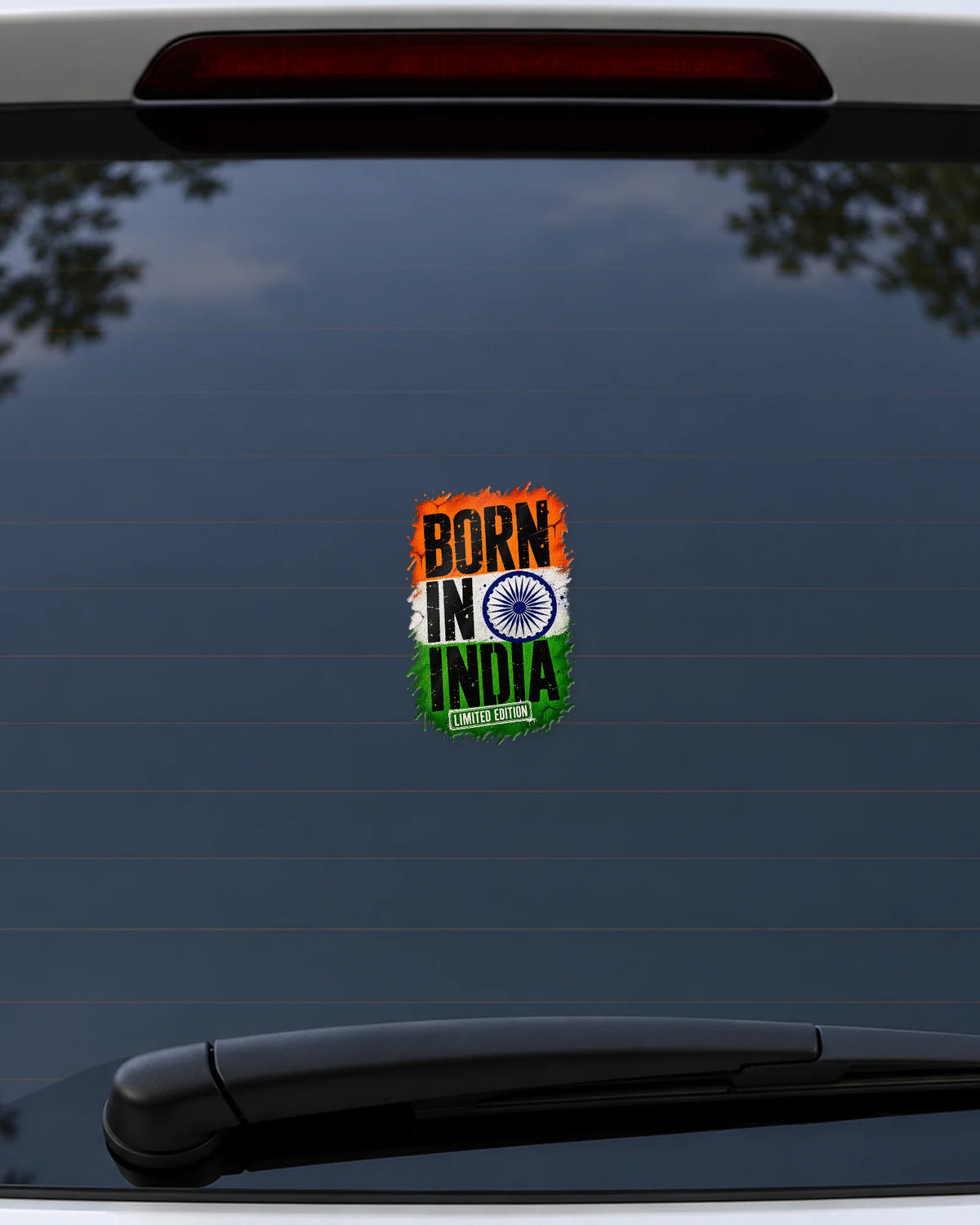 Born in India Grunge hard surface patch mockup