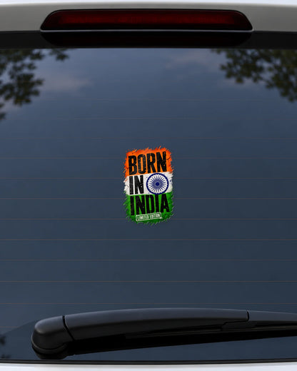Born in India Grunge hard surface patch mockup