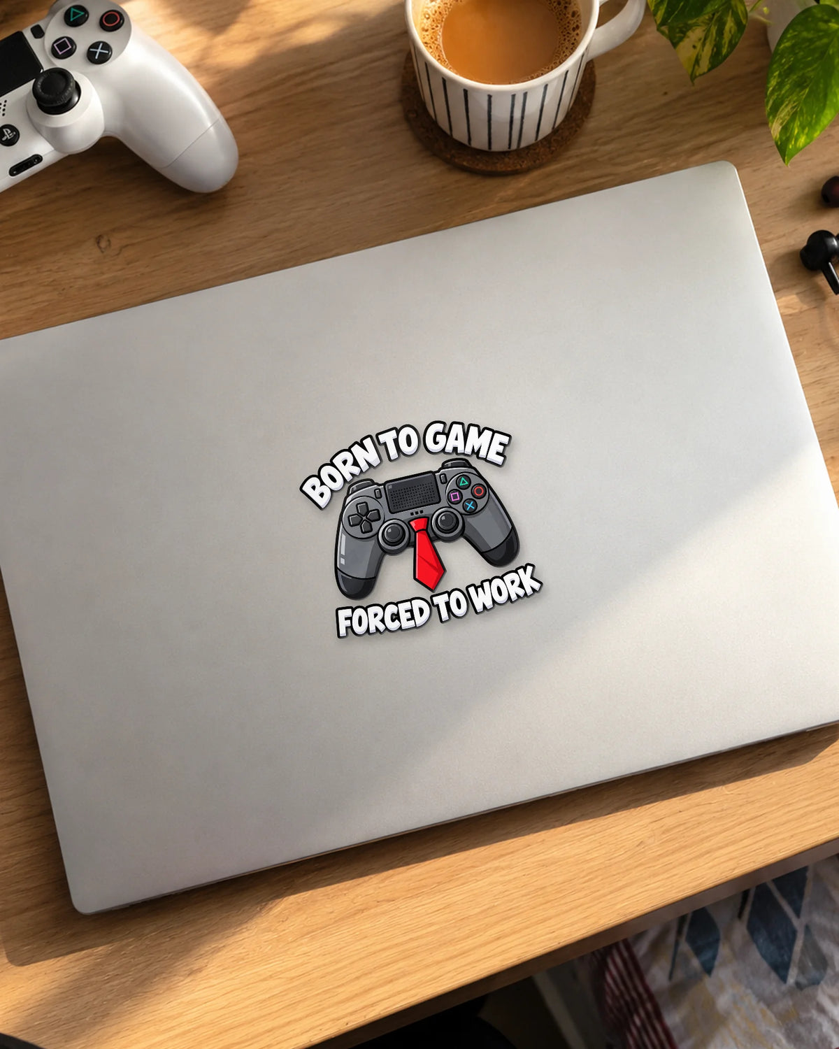 Born To Game gamer patch on a laptop