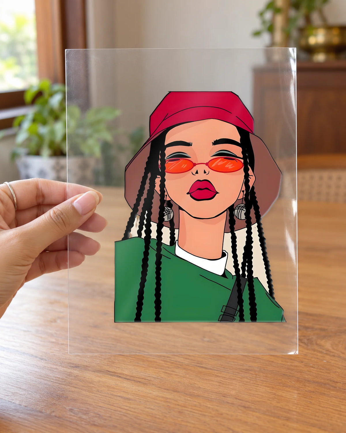 Braided Babe hard surface patch on clear film