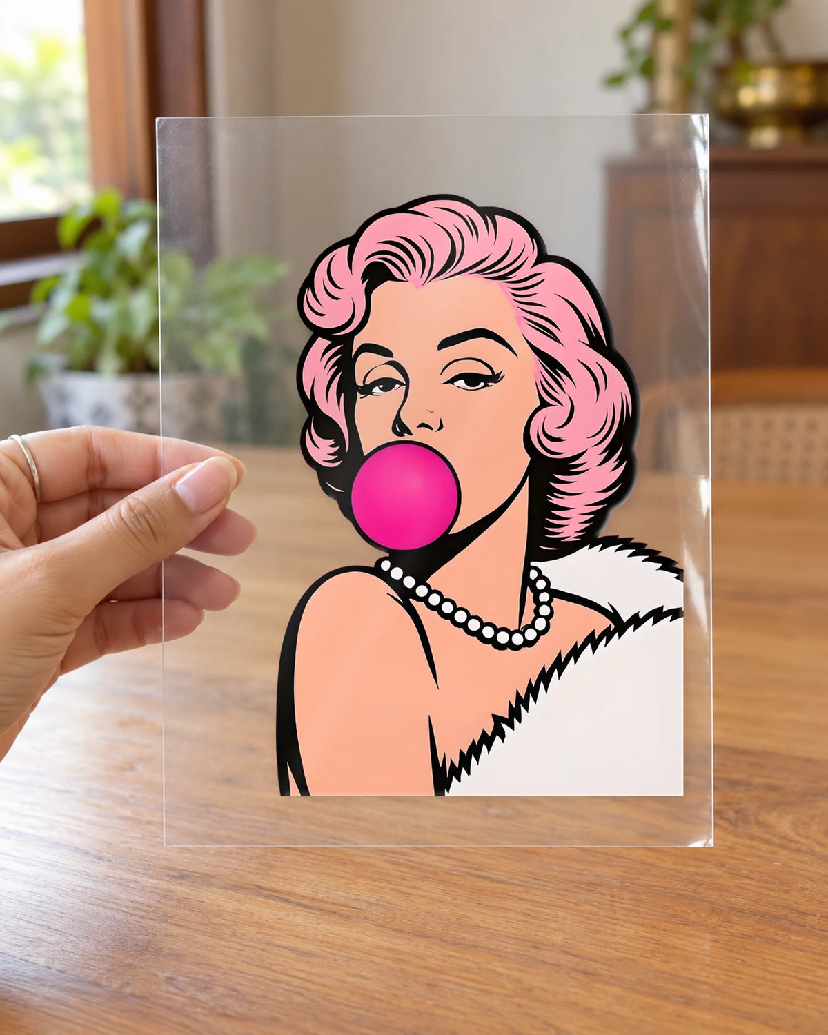Bubblegum Diva hard surface patch on clear film
