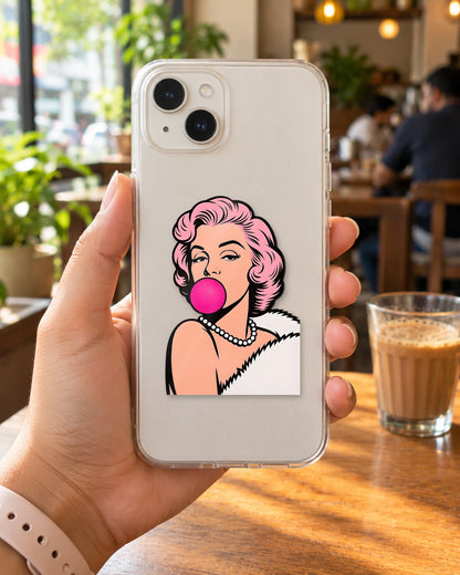 Bubblegum Diva sticker mockup