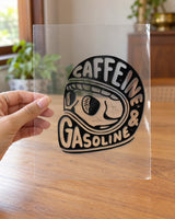 Caffeine & Gasoline hard surface patch on clear film