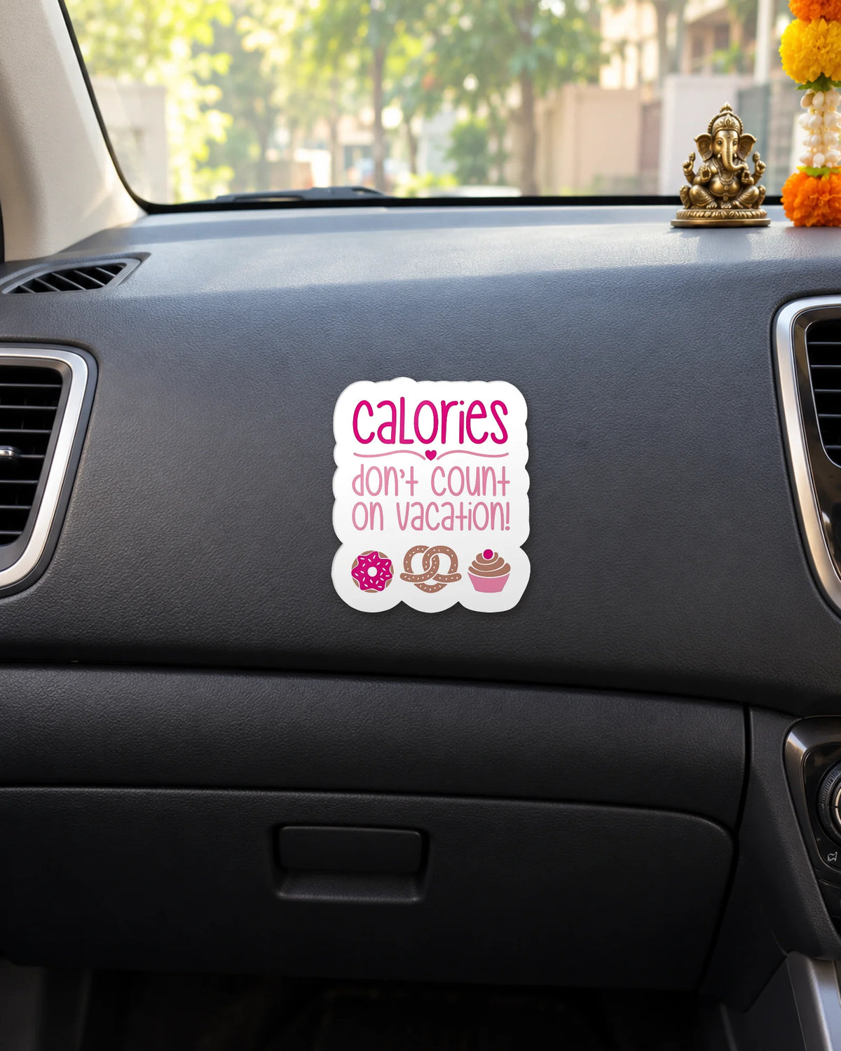 Calories don't count on vacation! hard surface patch mockup
