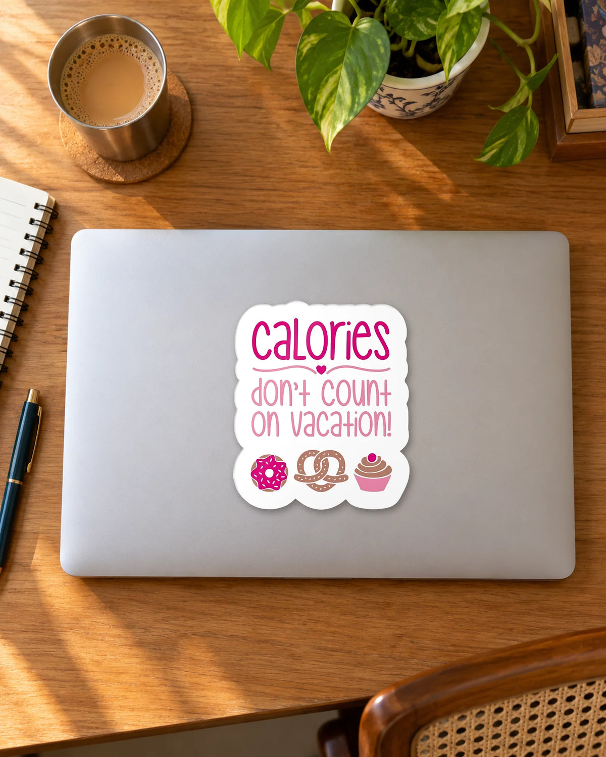 Calories don't count on vacation! hard surface patch mockup