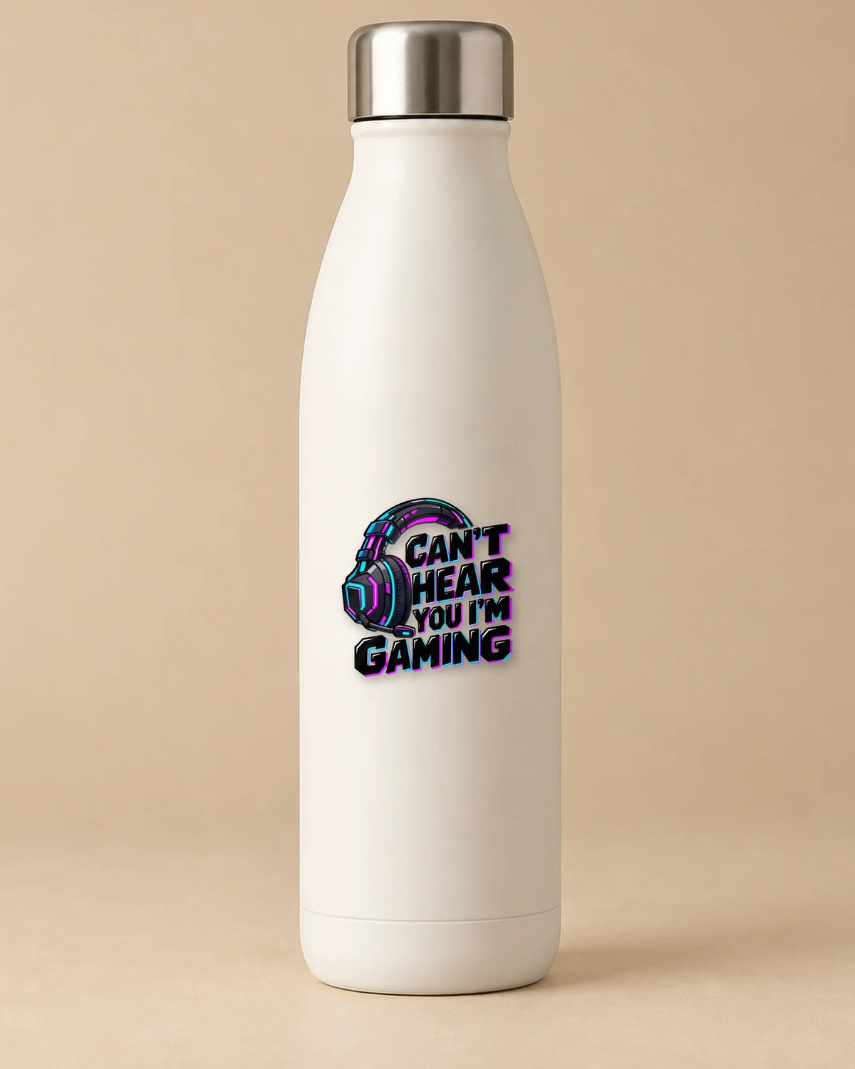 Can't Hear You I'm Gaming gamer patch on a bottle