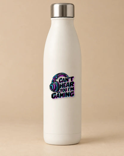 Can't Hear You I'm Gaming gamer patch on a bottle