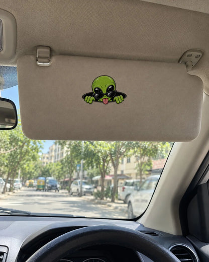 Chill Alien car patch on a car