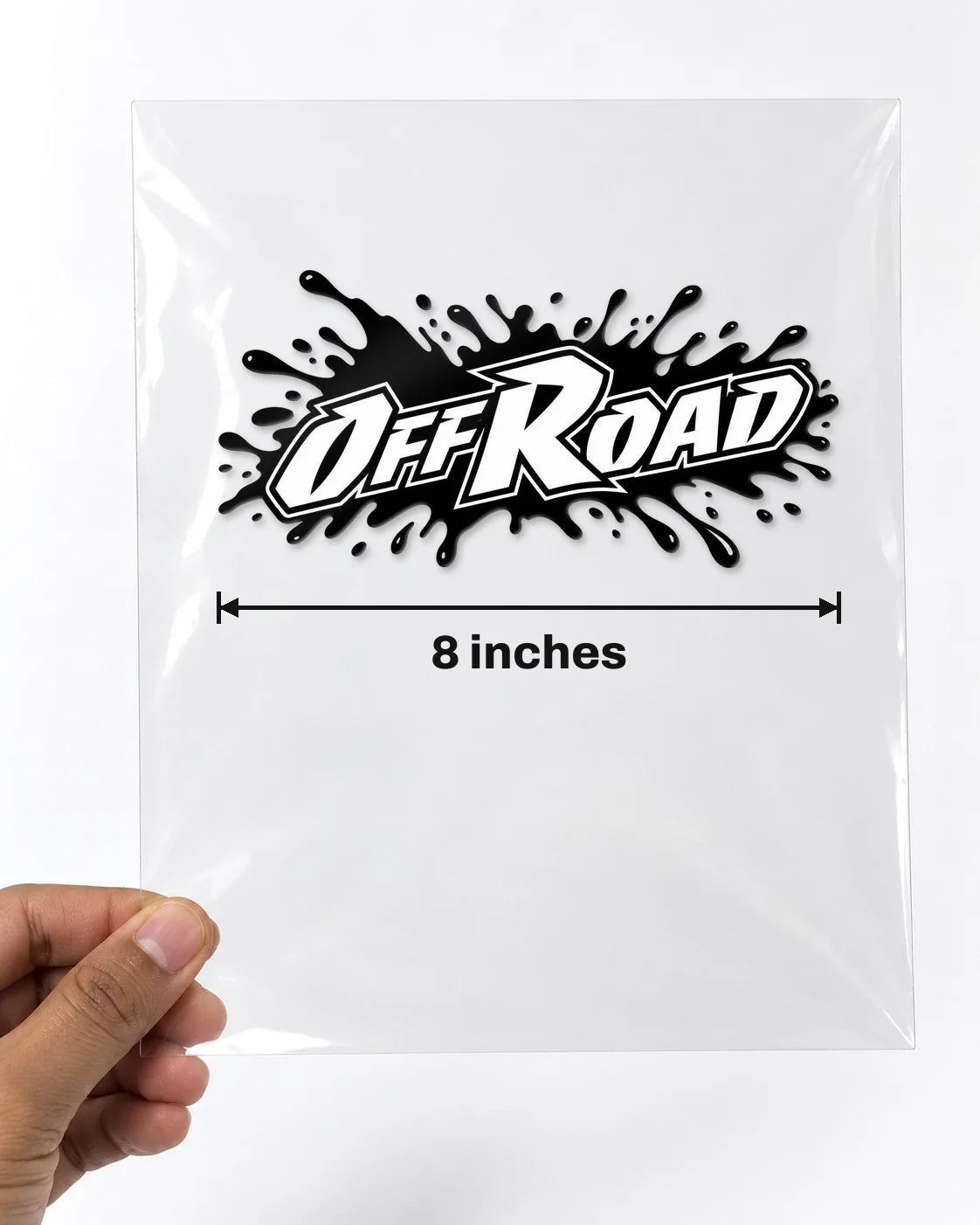 Off Road car patch in black on a car