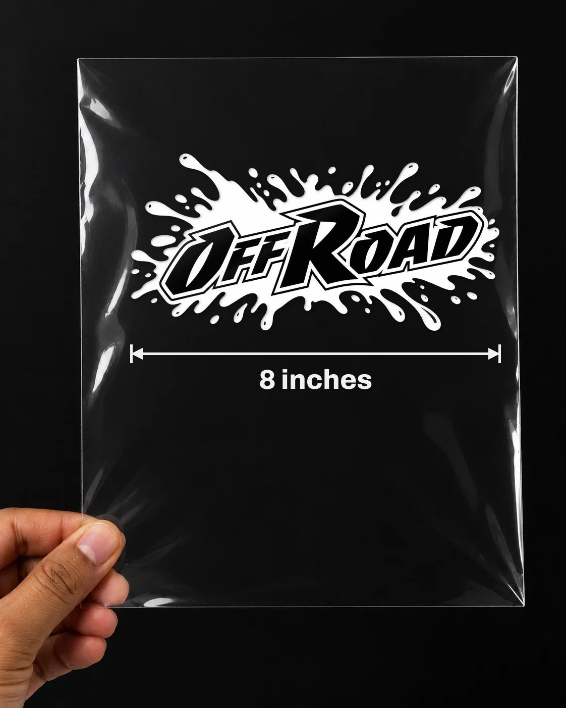 Off Road car patch in white on a car