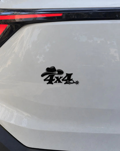 4x4 Cowboy car patch in black on a car