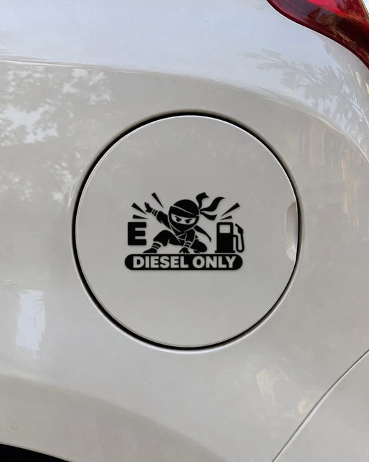 Diesel Ninja car patch in black on a car