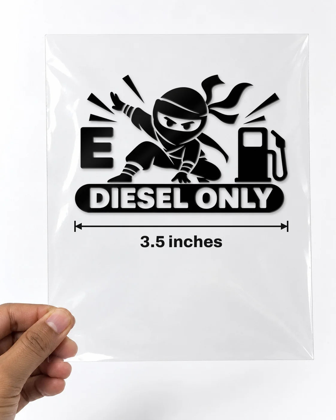 Diesel Ninja car patch in black on a car