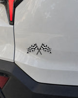 Race Flags car patch in black on a car
