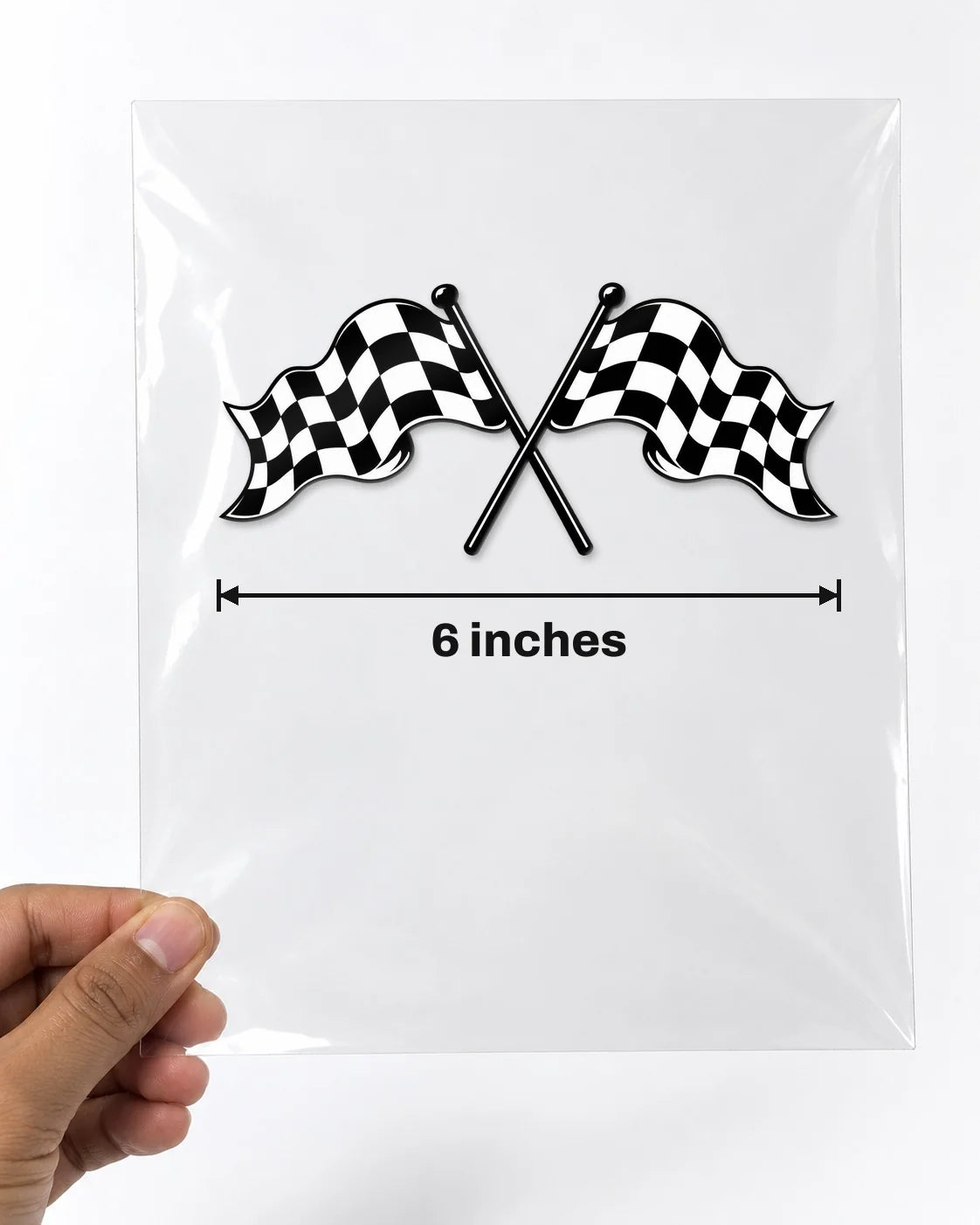 Race Flags car patch in black on a car