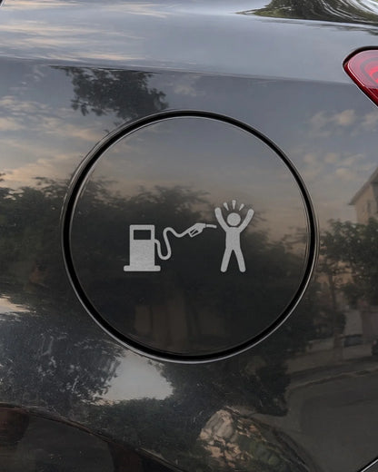 Full Tank Khushi car patch in white on a car
