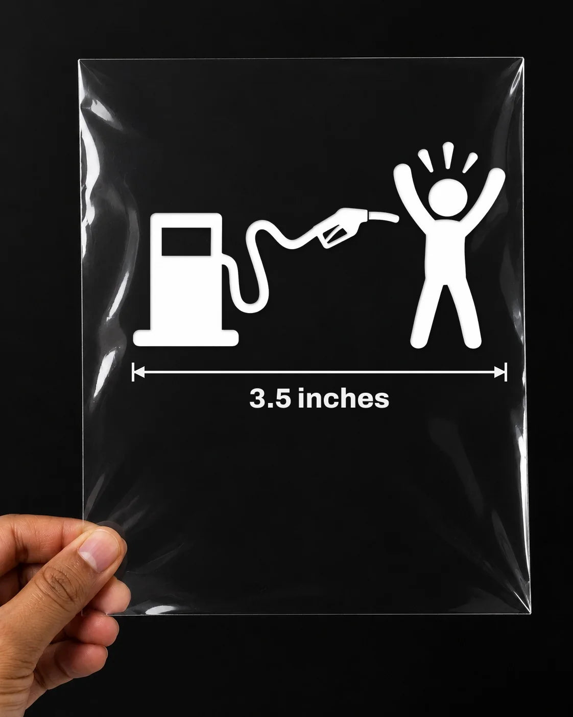 Full Tank Khushi car patch in white on a car