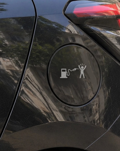 Full Tank Khushi car patch in white on a car