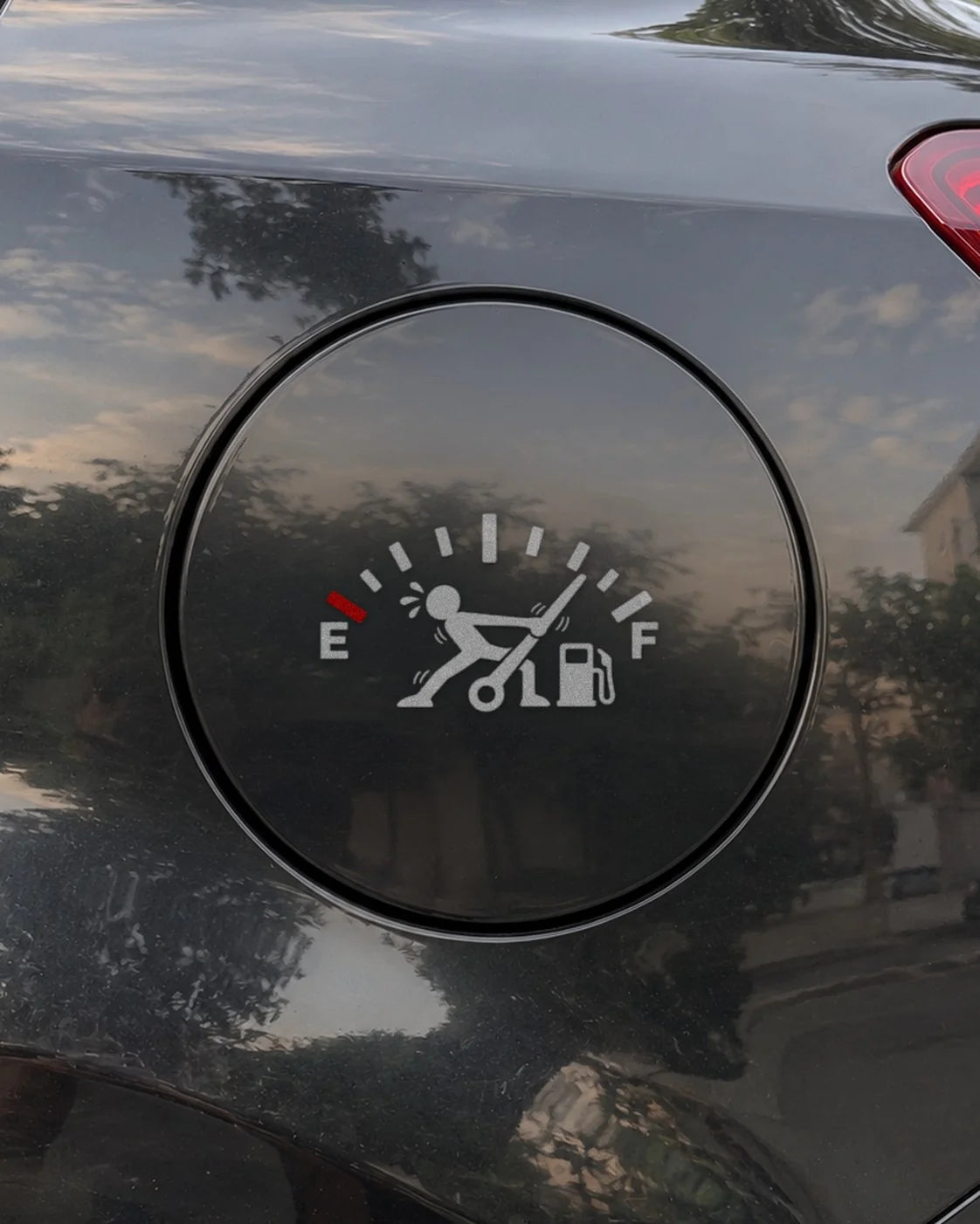 Tank Full Karo car patch in white on a car
