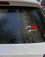 Redline car patch in white on a car
