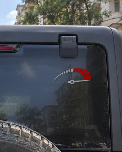 Redline car patch in white on a car