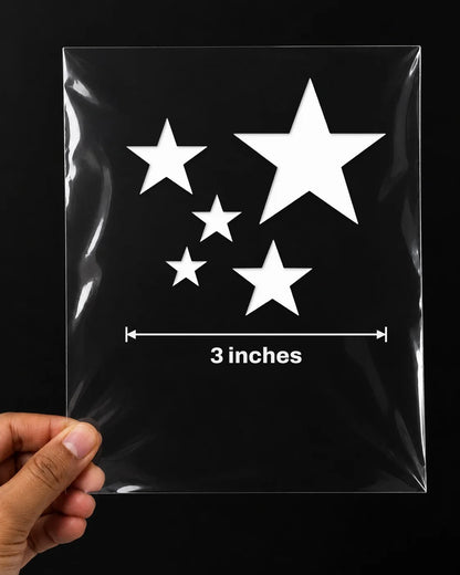 Star Cluster car patch in white on a car