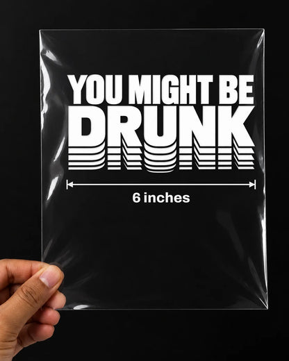 You Might Be Drunk car patch in white on a car
