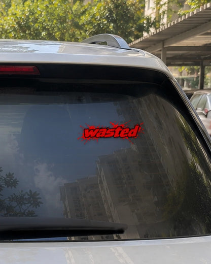 Wasted car patch on a car