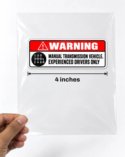 Manual Only Warning car patch on a car