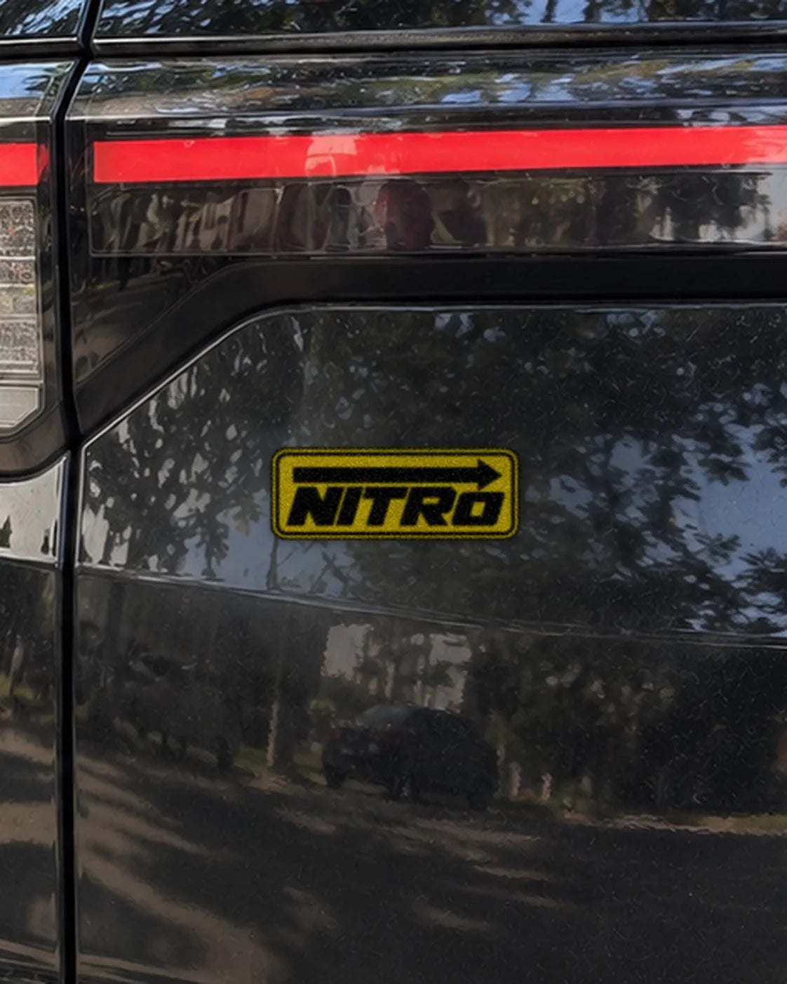Nitro Boost car patch on a car