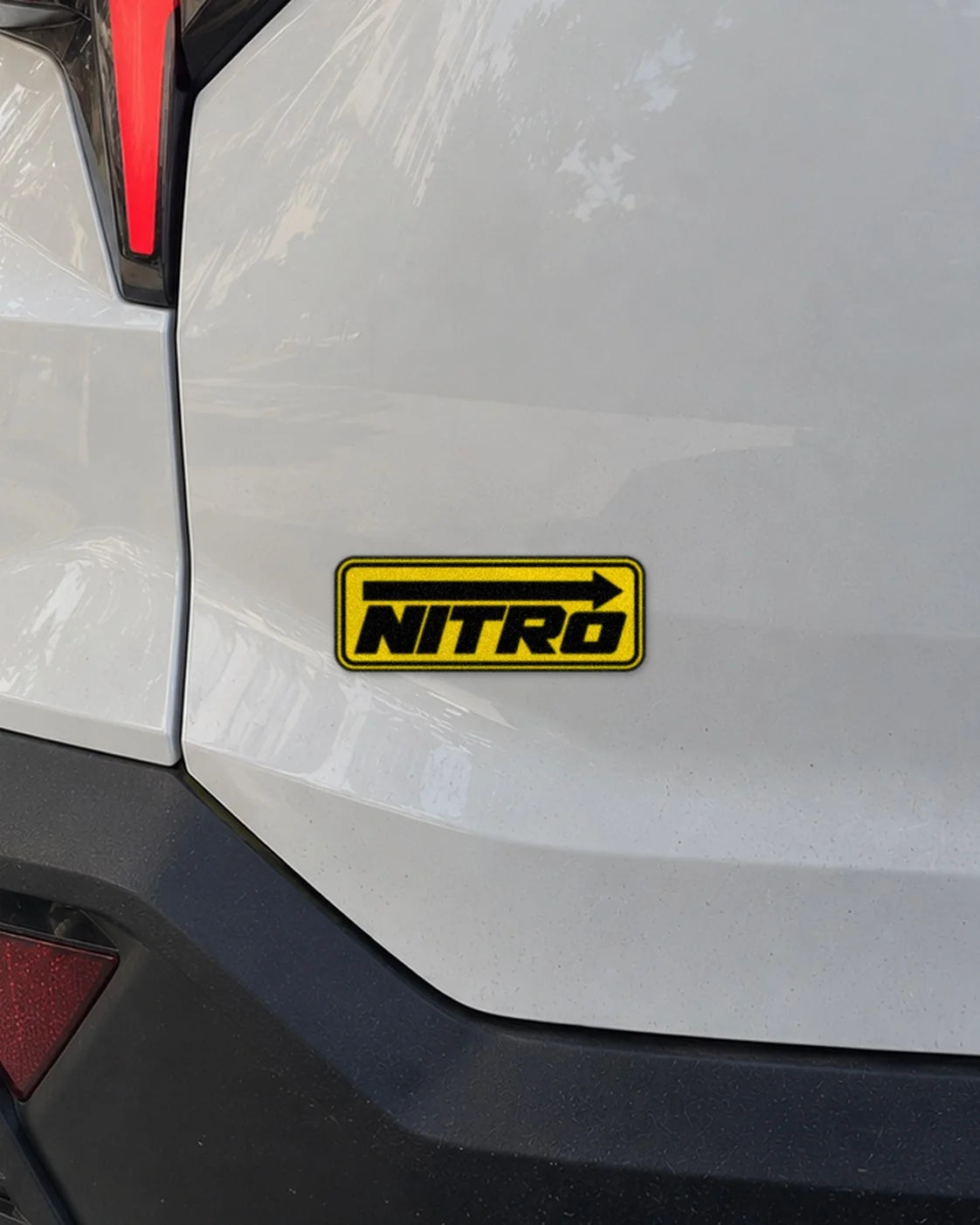 Nitro Boost car patch on a car