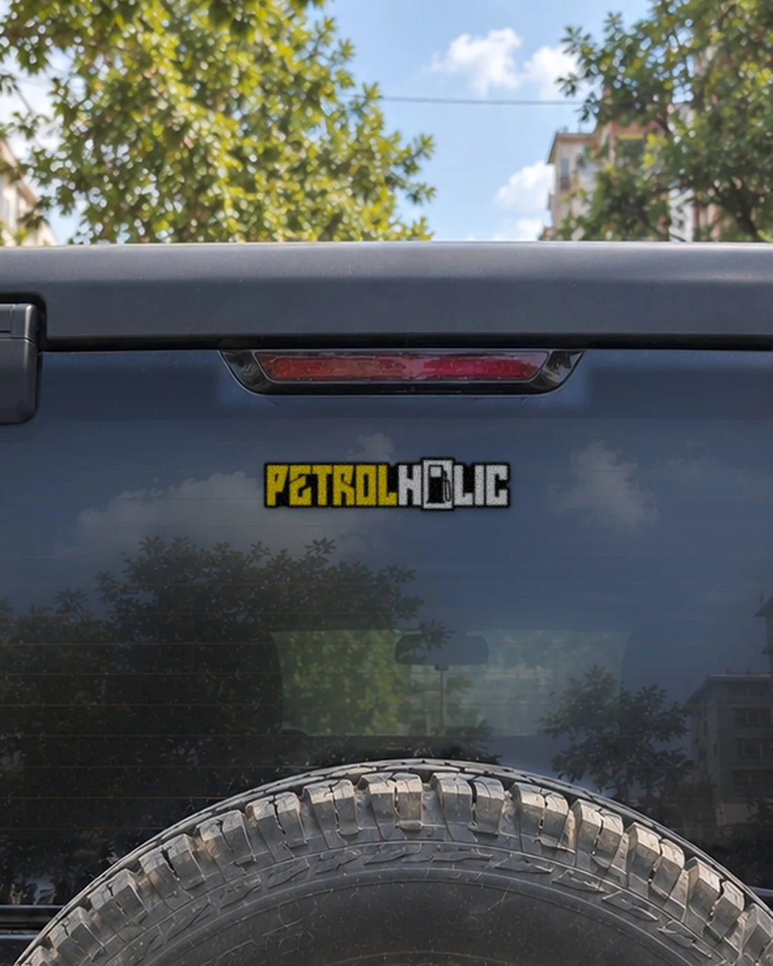 Petrolholic car patch on a car