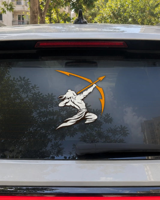 Ram Dhanush car patch on a car