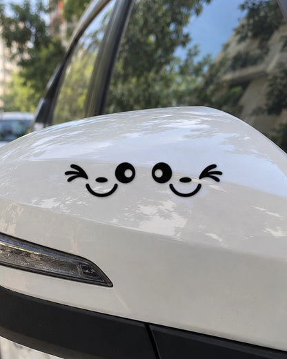 Wink Mirrors car patch in black on a car