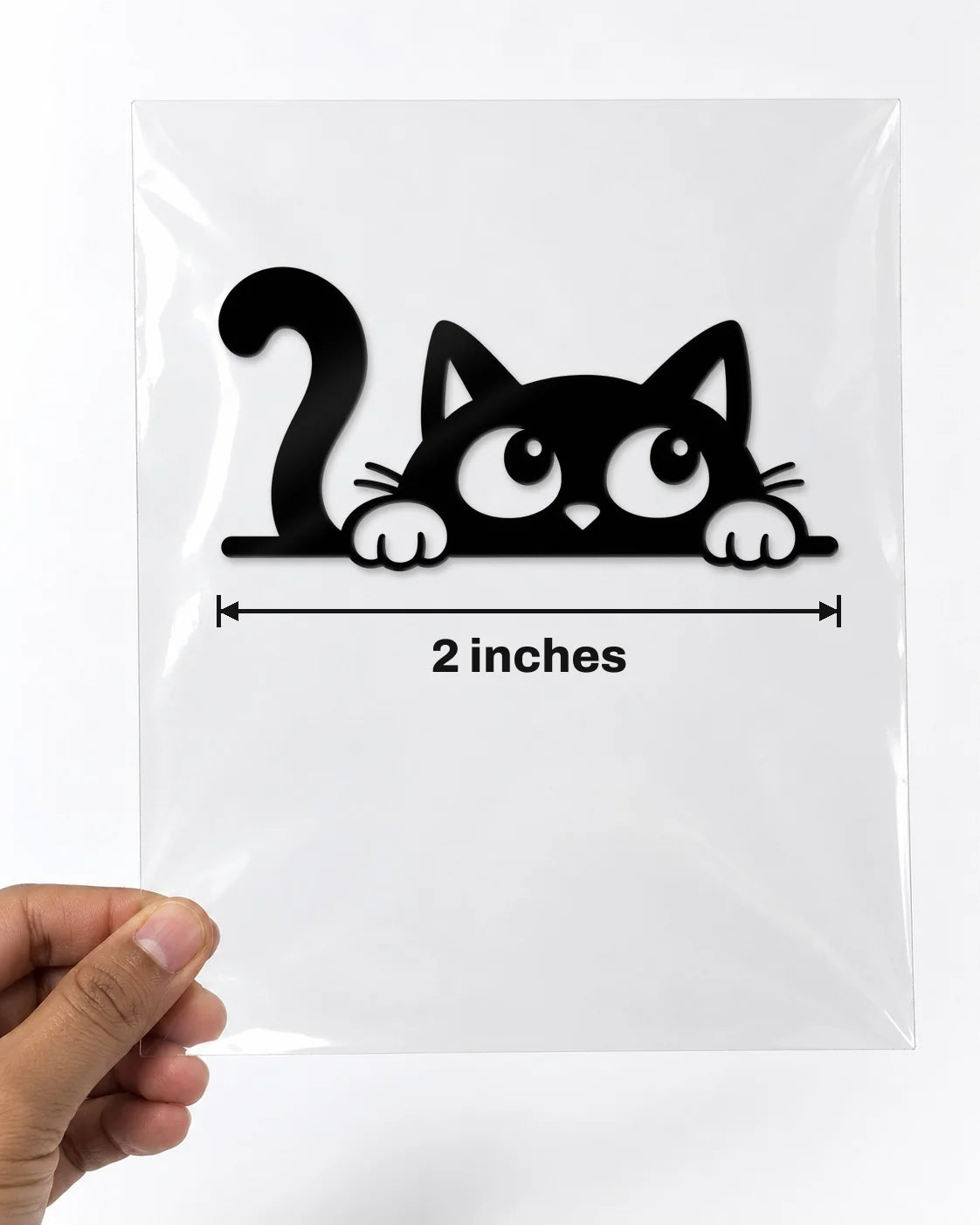Mirror Cat car patch in black on a car