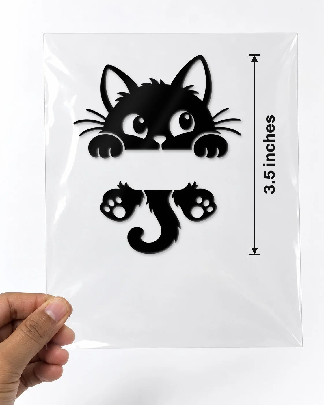 Handle Cat car patch in black on a car