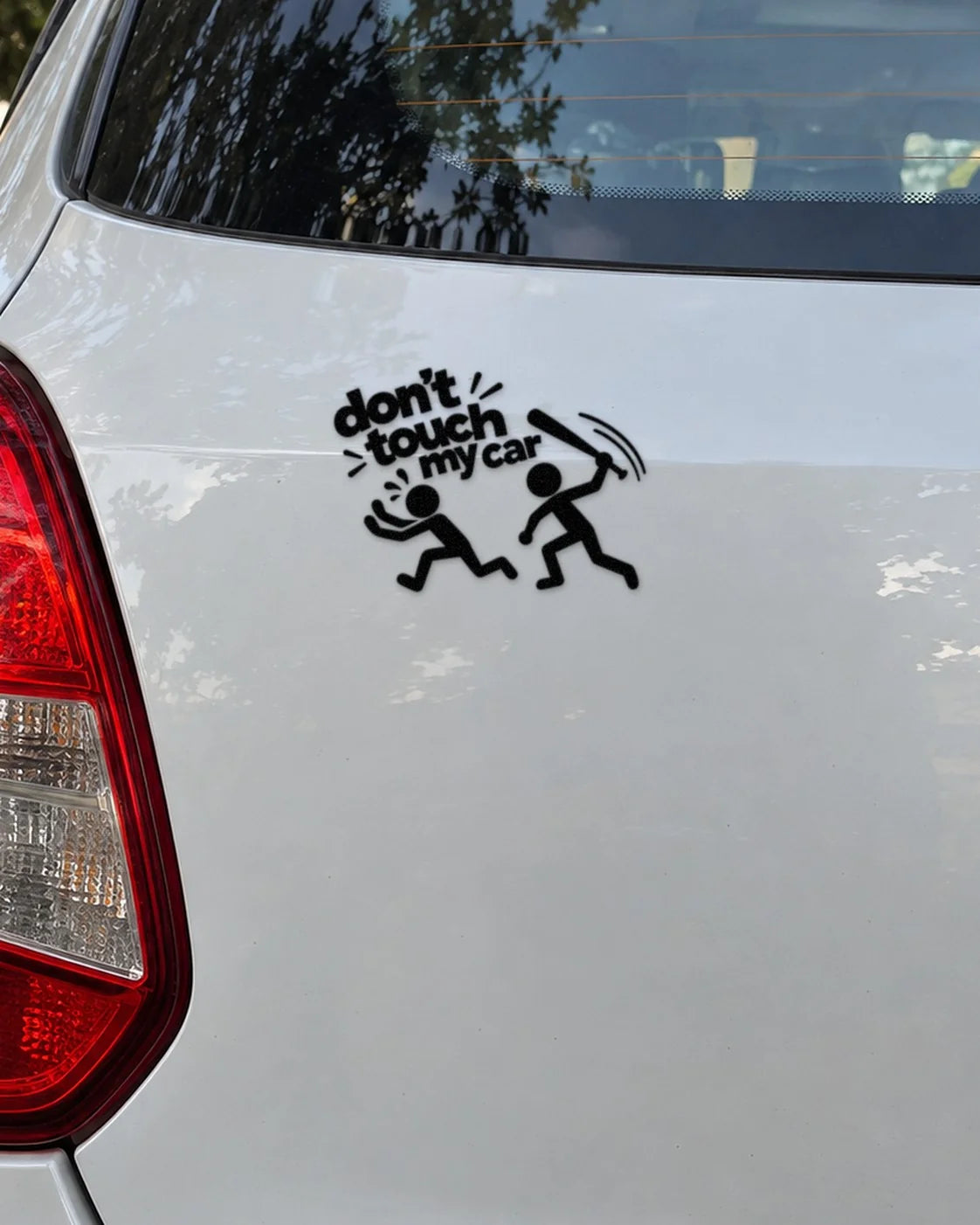Don't Touch My Car car patch in black on a car