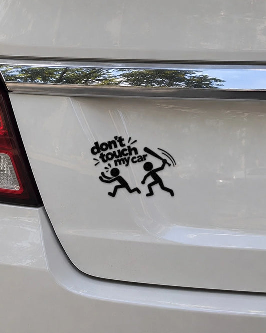 Don't Touch My Car car patch in black on a car