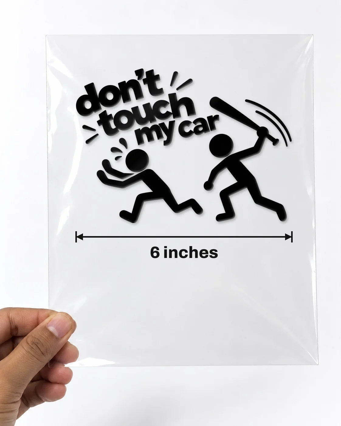 Don't Touch My Car car patch in black on a car