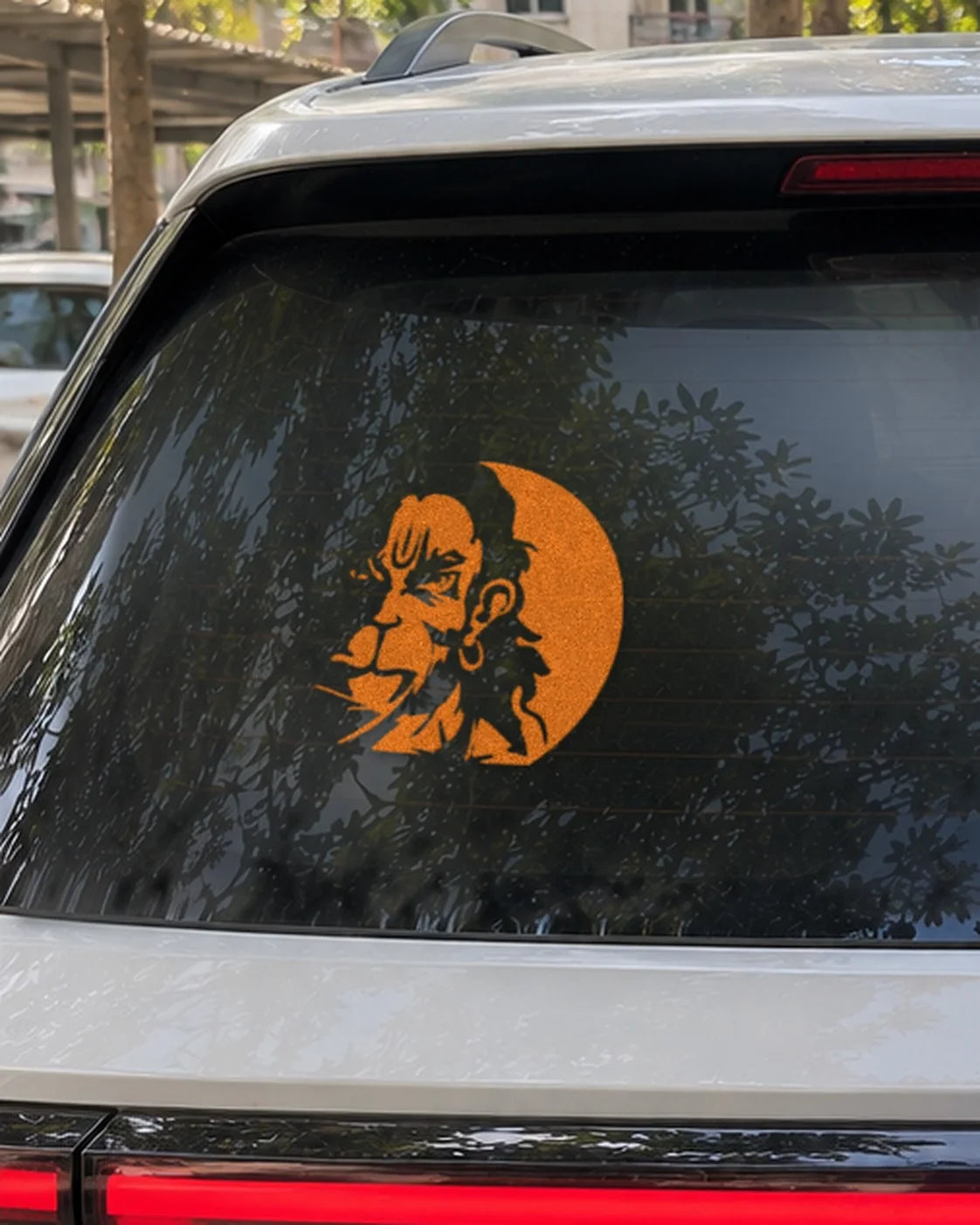 Bajrang Bali car patch on a car