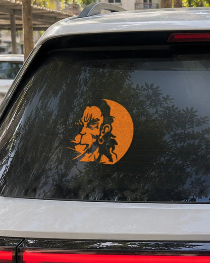 Bajrang Bali car patch on a car