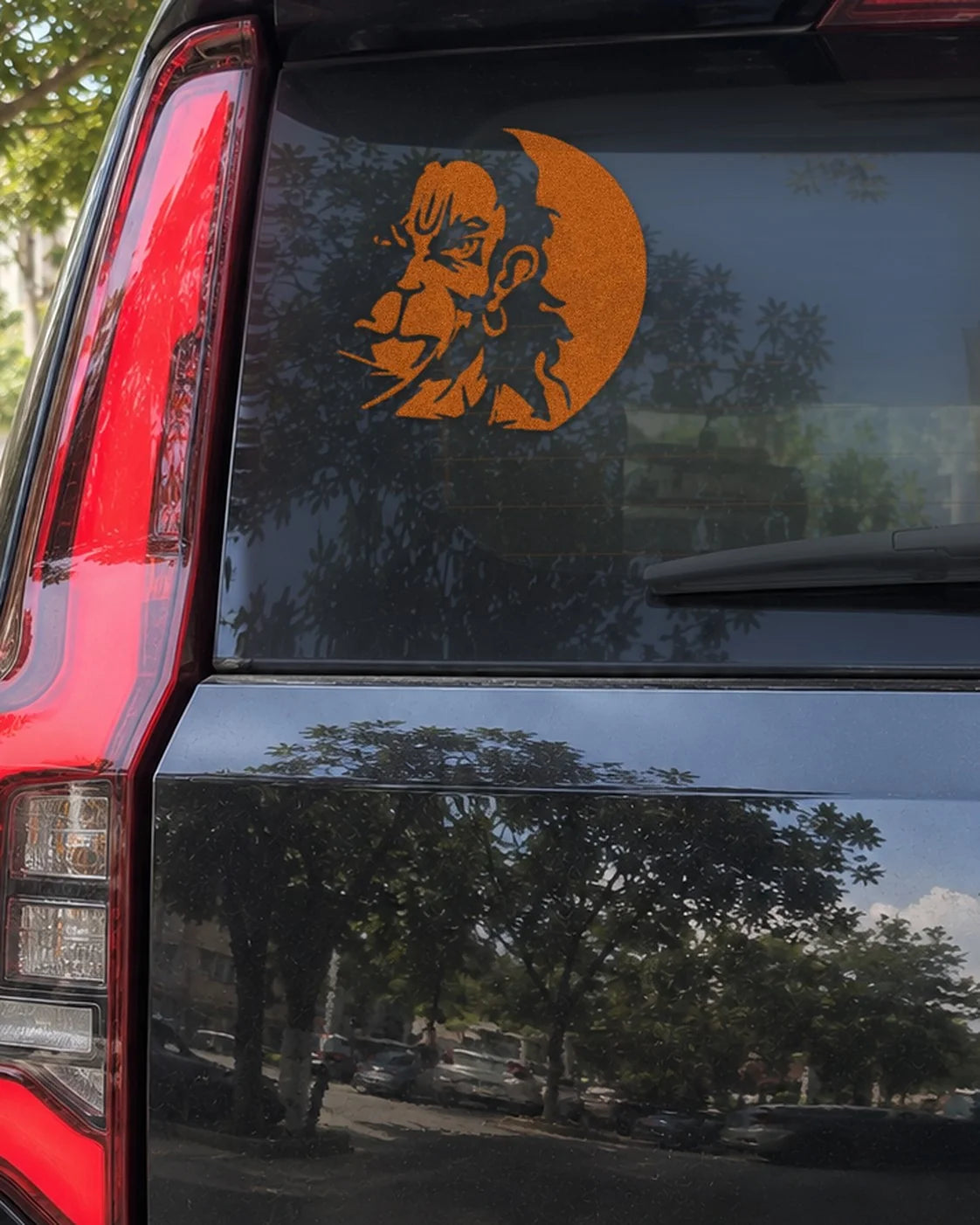 Bajrang Bali car patch on a car