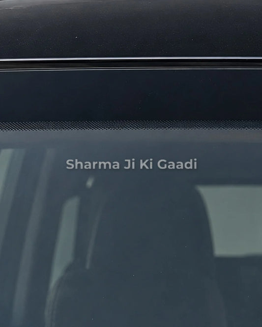 Custom name on a car windshield