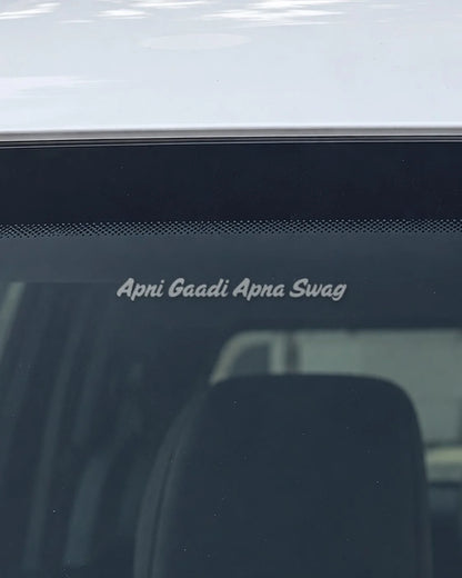 Custom text on a car windshield