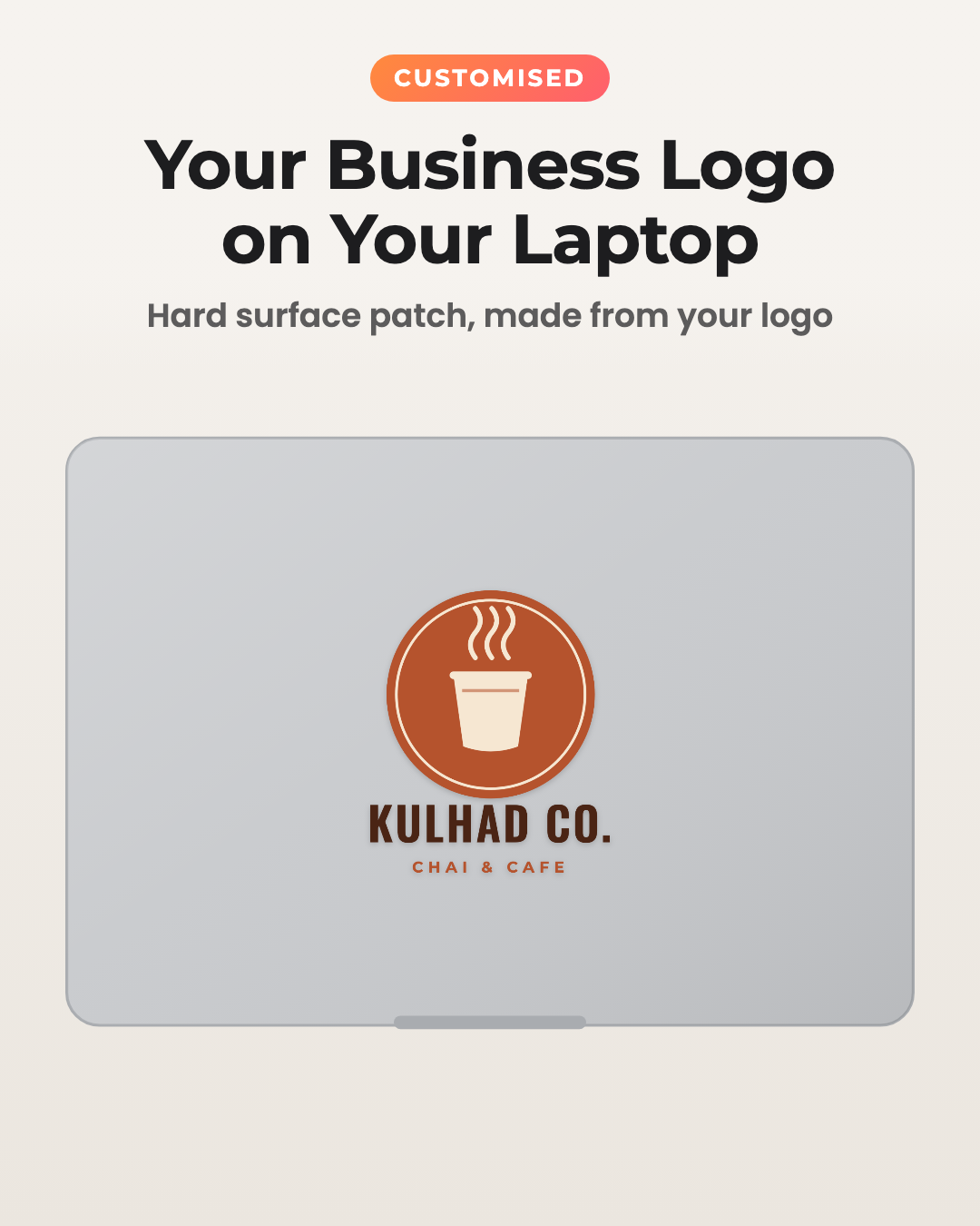 Your Business Logo on Your Laptop | Customised Hard Surface Patch