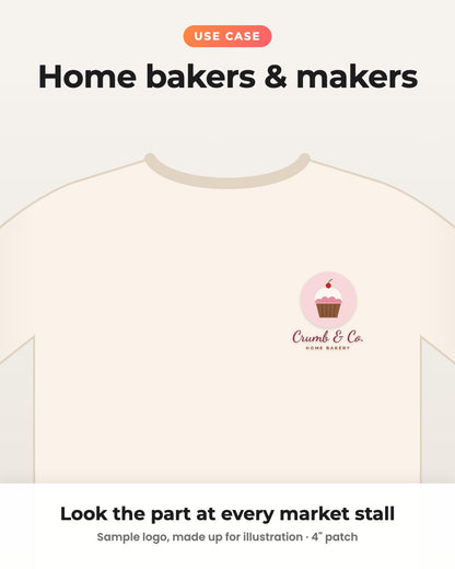 Your Business Logo on Your T-shirt | Customised Iron-on Patch