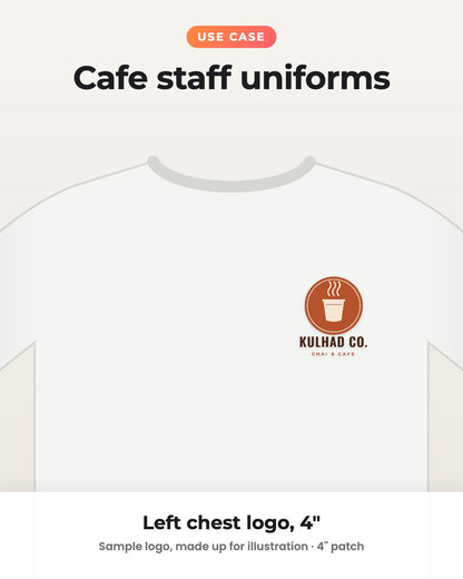 Your Business Logo on Your T-shirt | Customised Iron-on Patch