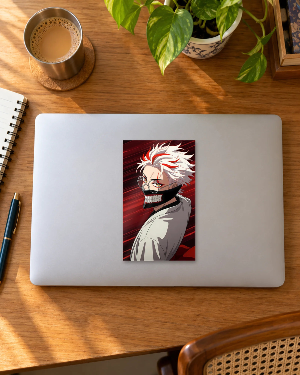 Masked Mayhem sticker mockup